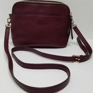 Fossil Mini Burgundy Leather Crossbody
